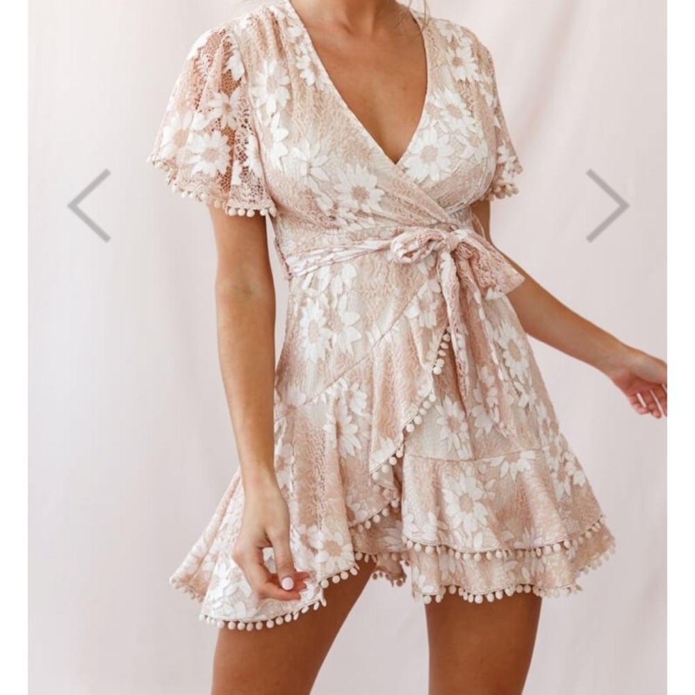 Selfie Leslie Cami Angel Sleeve Faux Wrap Dress